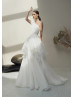 One Shoulder Ivory Pleated Organza Exquisite Wedding Dress